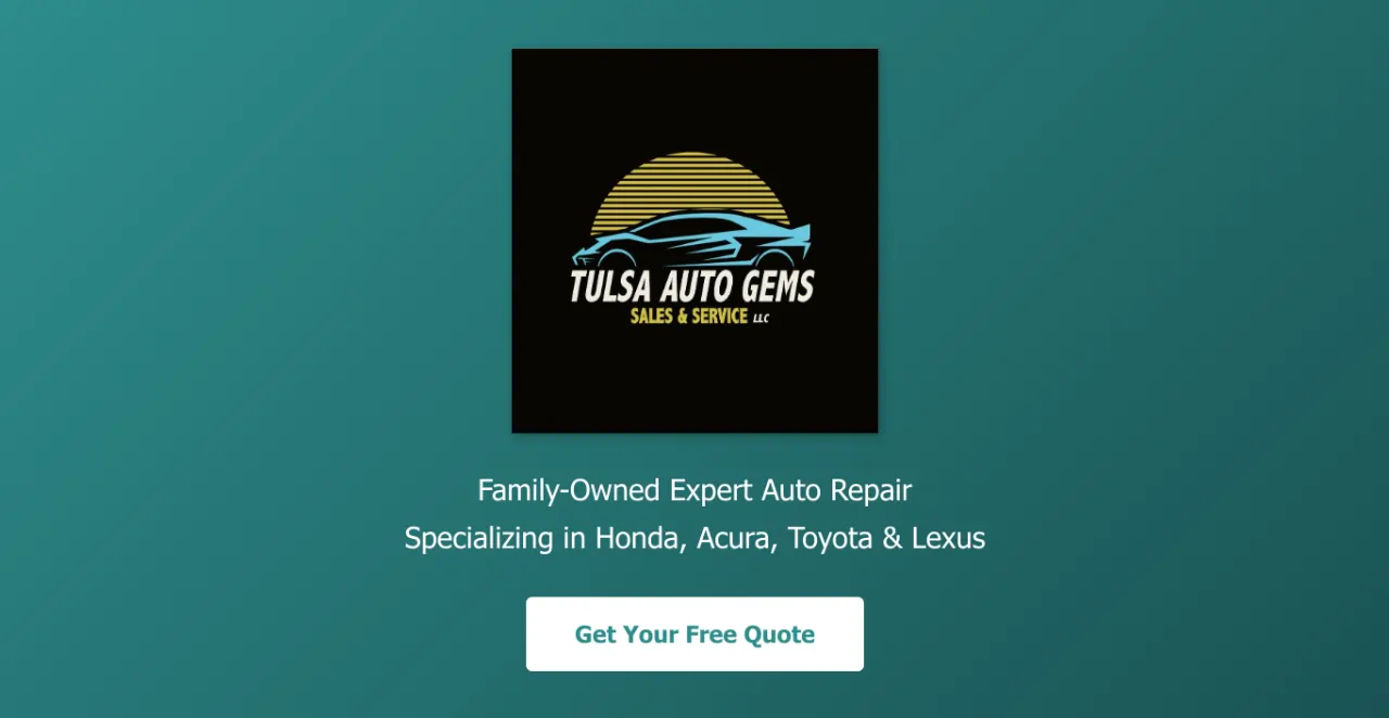 Modern auto detailing website design with service gallery for Tulsa Auto Gems in Tulsa, OK